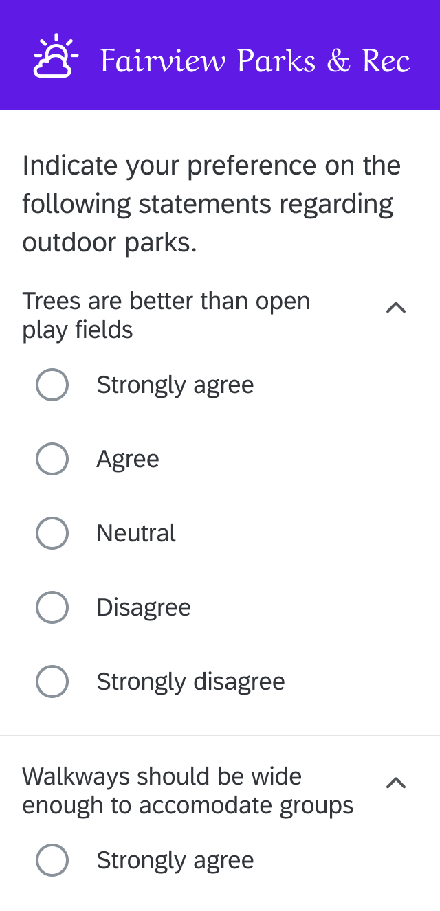 Two multiple choice dropdowns, both open, with custom header