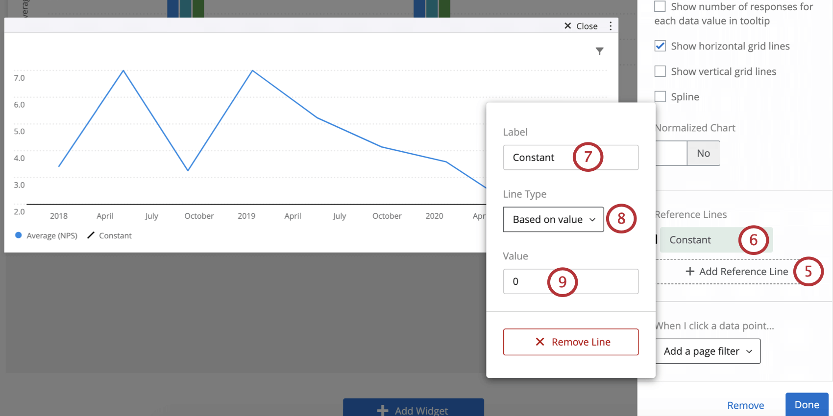 Widget editing options