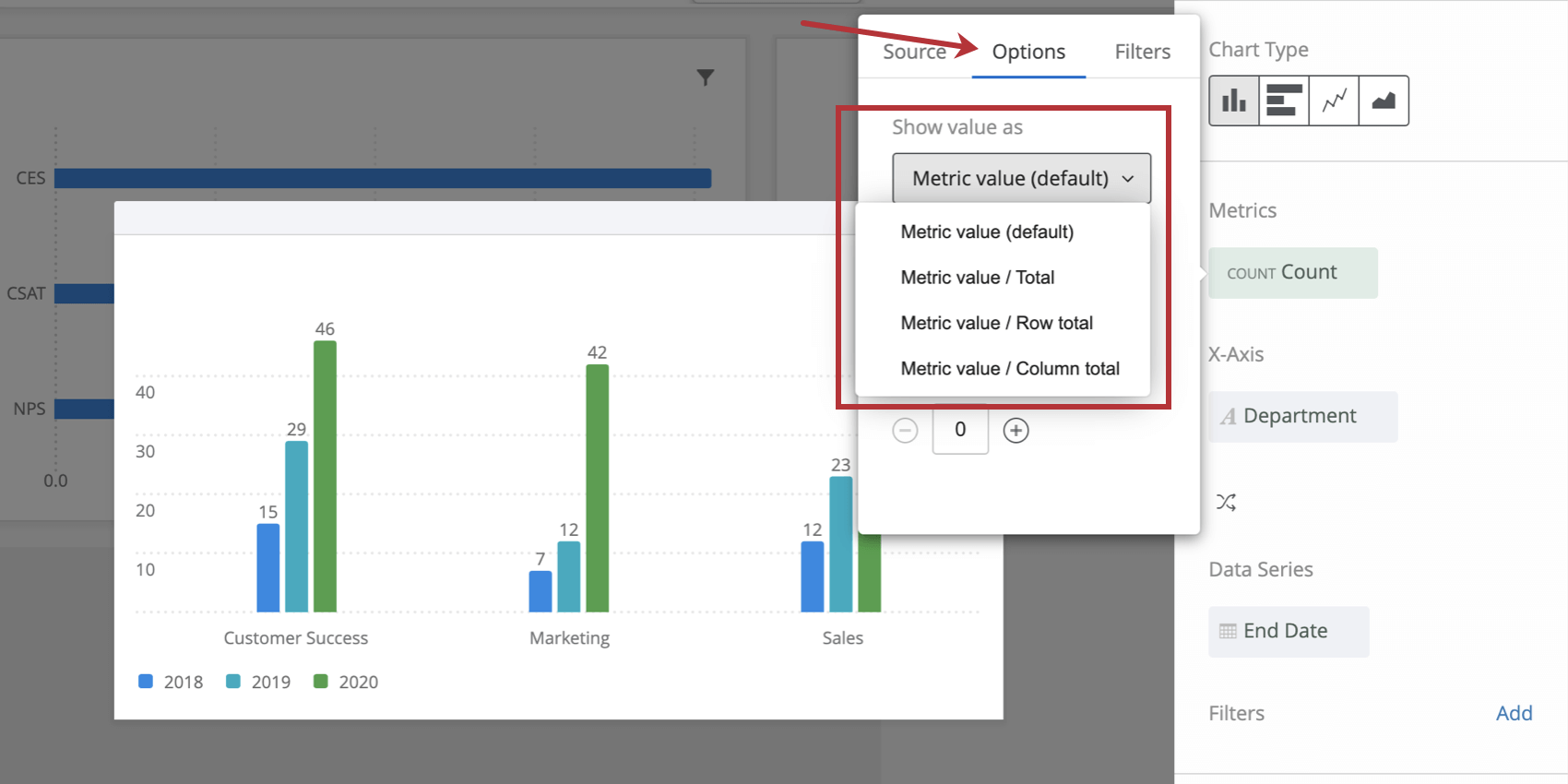 image of the metric count options