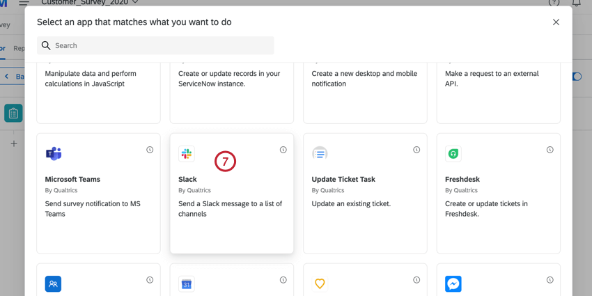 scegliere lattività di slack