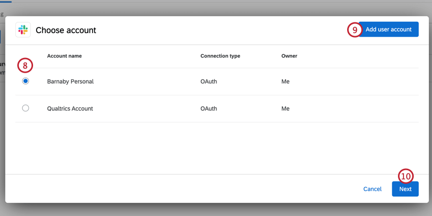 choisir un compte ou cliquer sur ajouter un compte dutilisateur