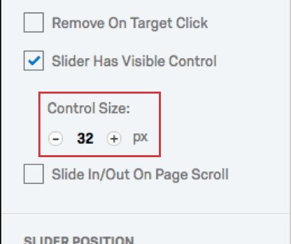 Control size is set to 32px
