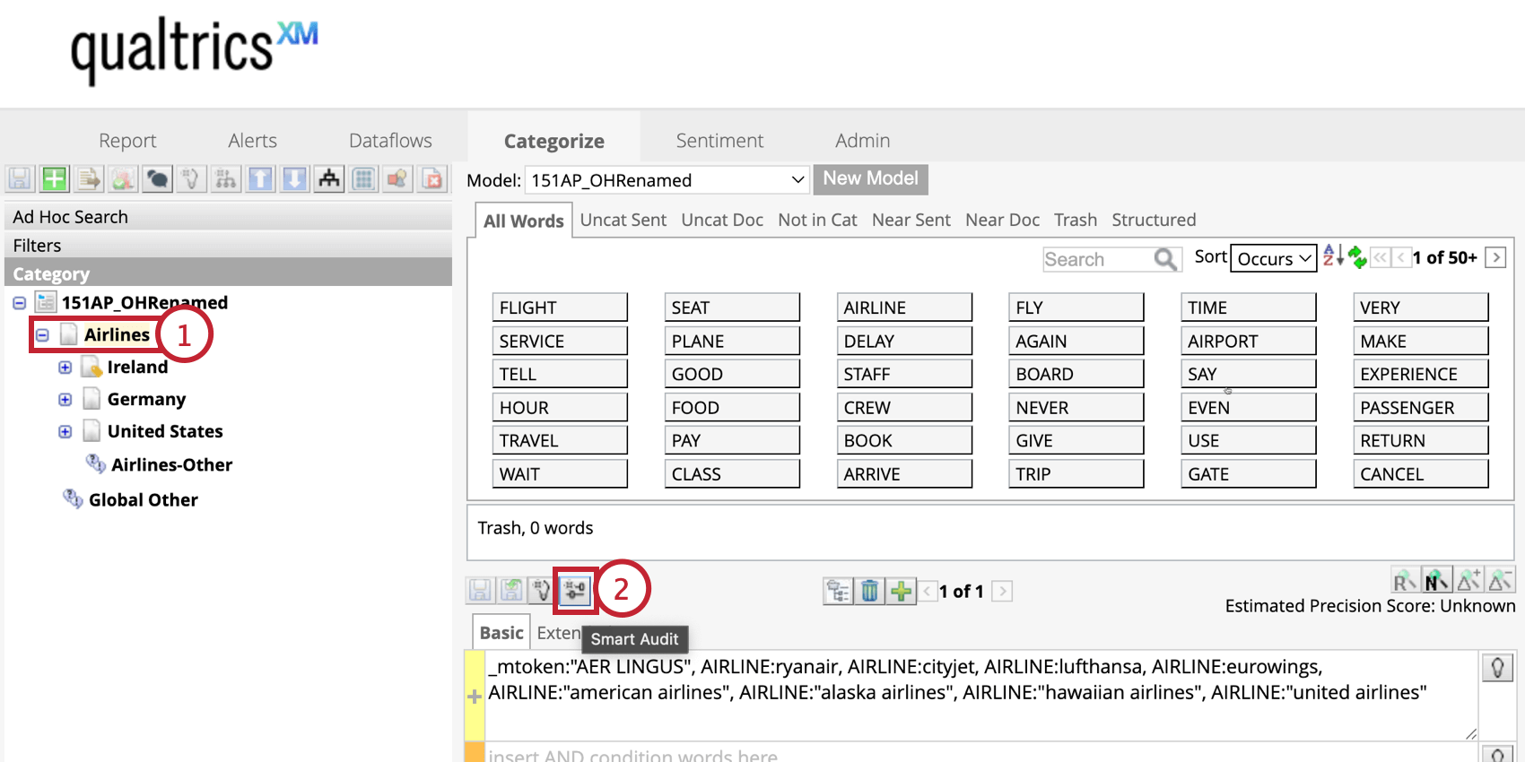 selecting a node and clicking smart audit