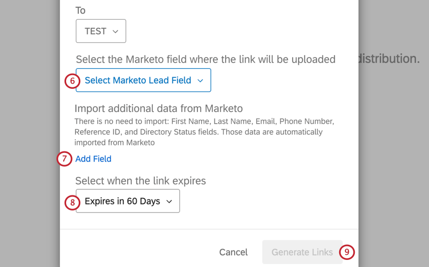 Auswahl des Marketo-Lead-Felds und Festlegen eines Verfallsdatums