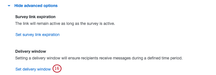 opções avançadas de SMS