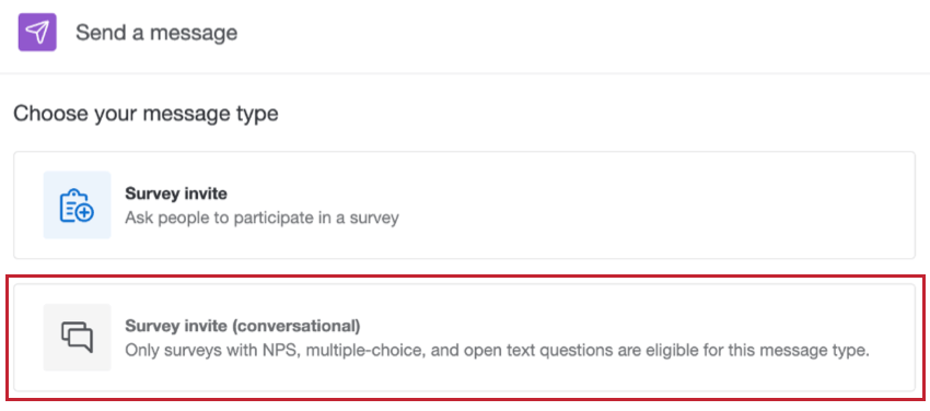 ausgegraute Option Umfrageeinladung