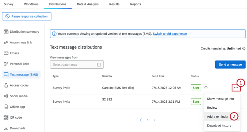 リマインダーやお礼のSMS配信を予約する
