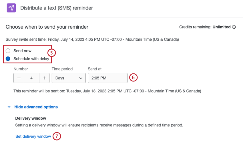 scheduling reminder message