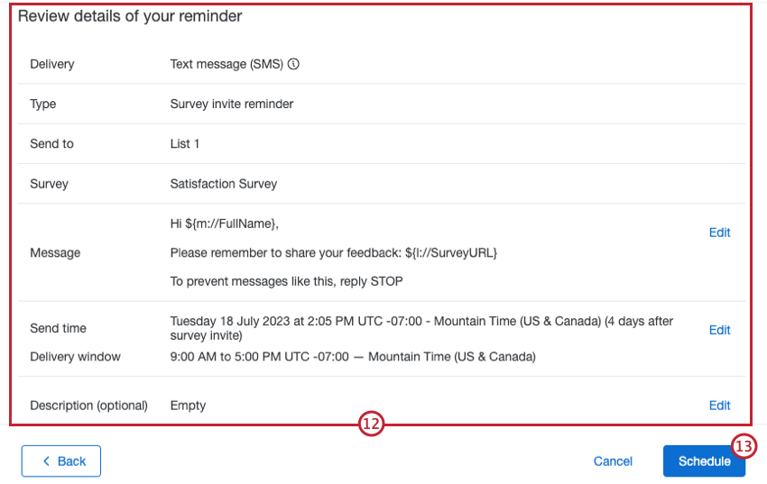 reviewing and scheduling the distribution