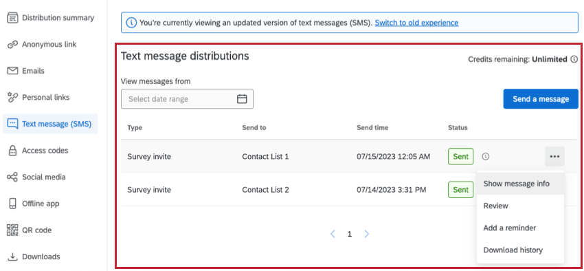 visualizzazione delle informazioni sulla distribuzione
