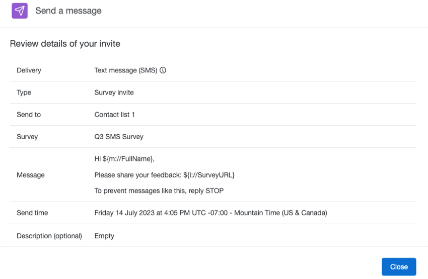 Einladungsdetails überprüfen