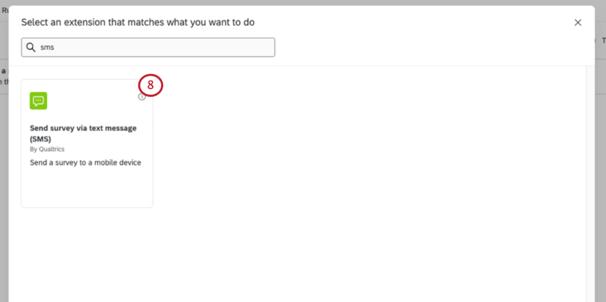 New window where you search and select tasks