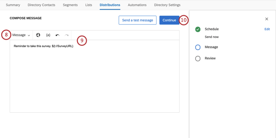 Composição de uma mensagem