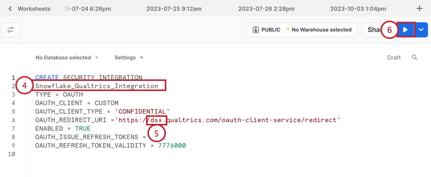 updating the integrating name