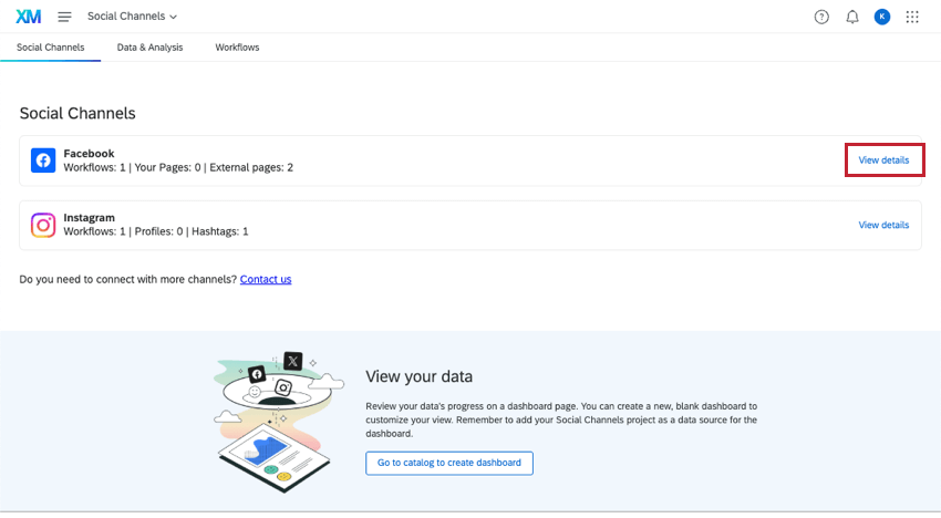 view details button next to facebook