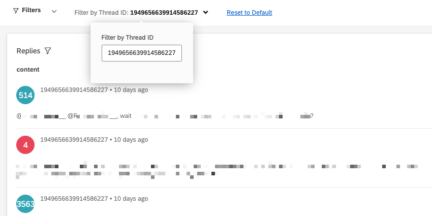 pasting a value into the Thread ID filter