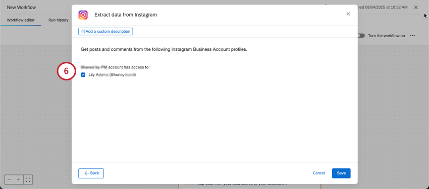 selecionar perfis do Instagram para rastrear
