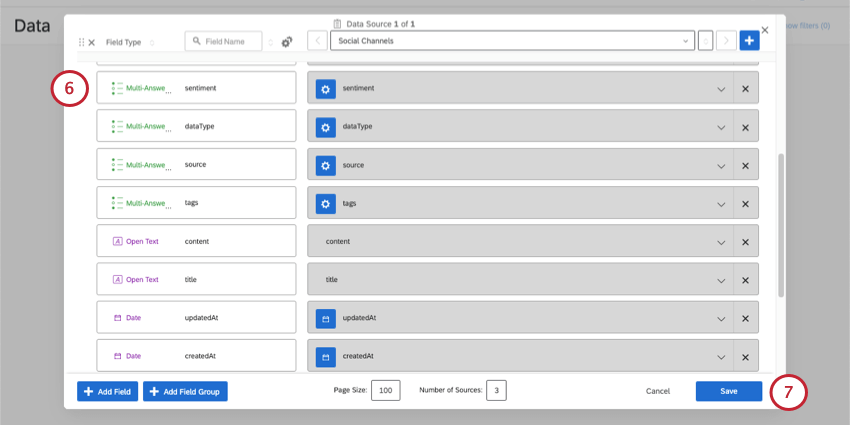 embedded window where you map fields