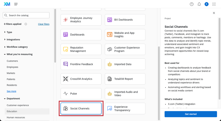 allinterno del catalogo, hanno selezionato i canali social