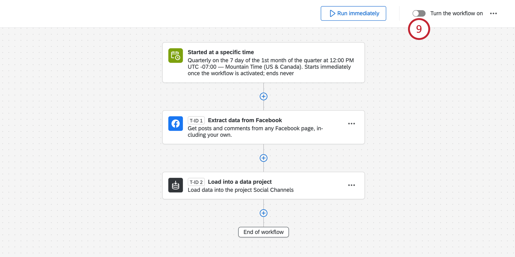 turning the workflow on