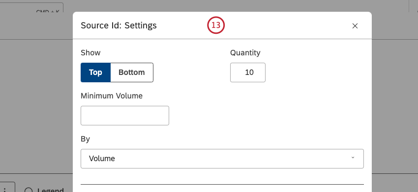 Configure el subconjunto de datos que se deben incluir en esa agrupación para el informe en la ventana Configuración.