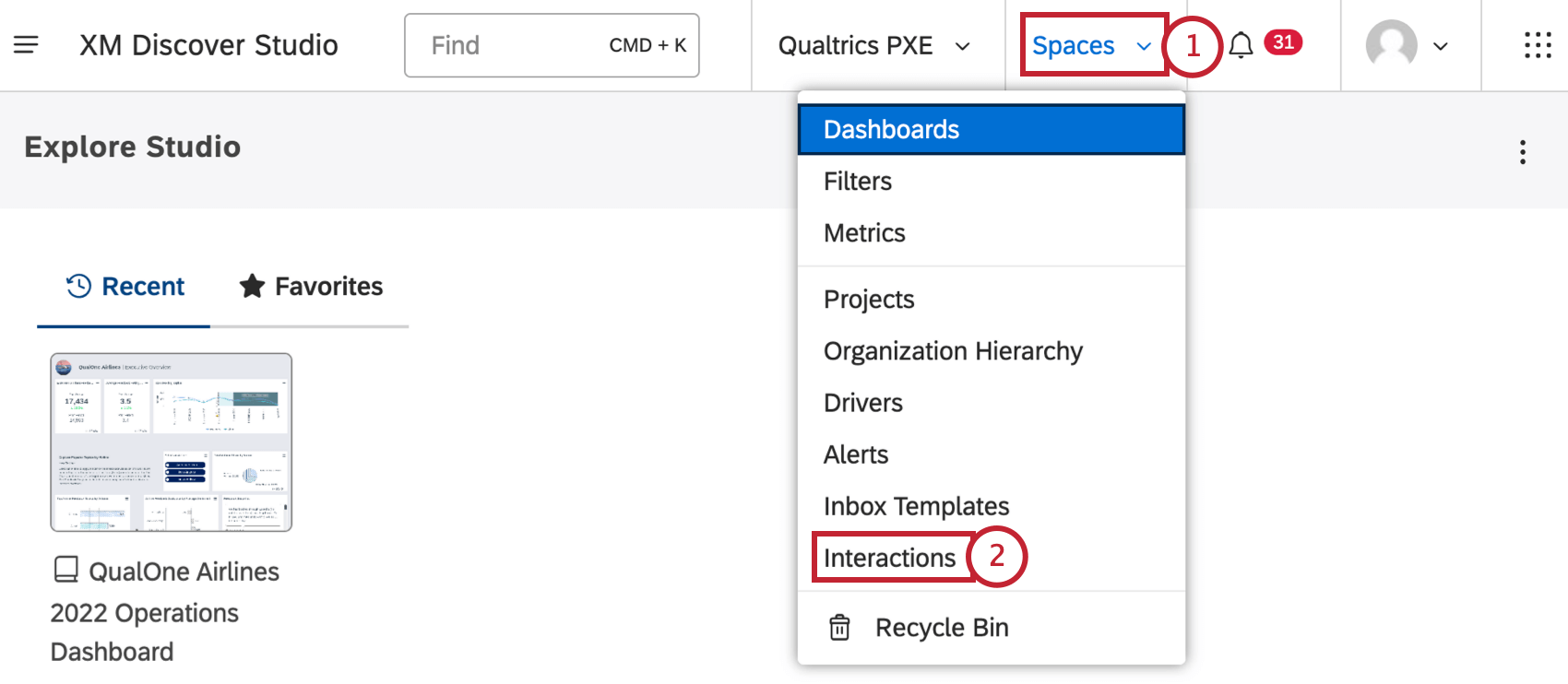 Página de interacciones
