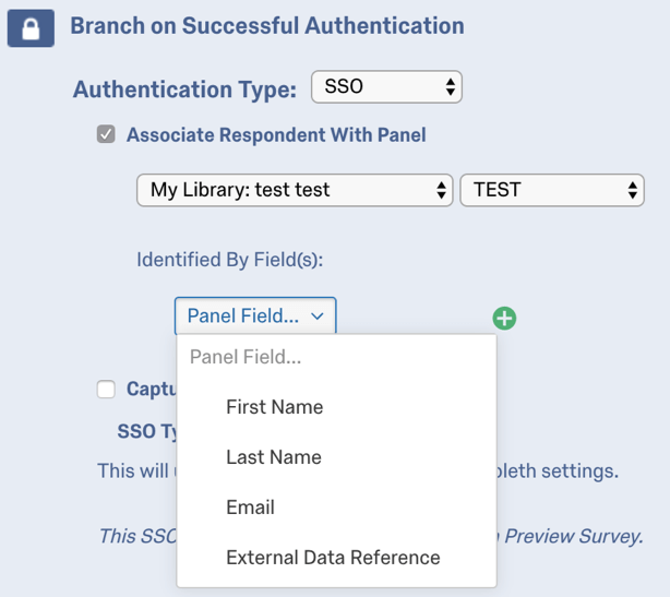 identified by fields dropdown