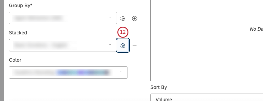 Sie können eine Option auswählen, mit der Daten in Spalten oder Balken gestapelt werden sollen.