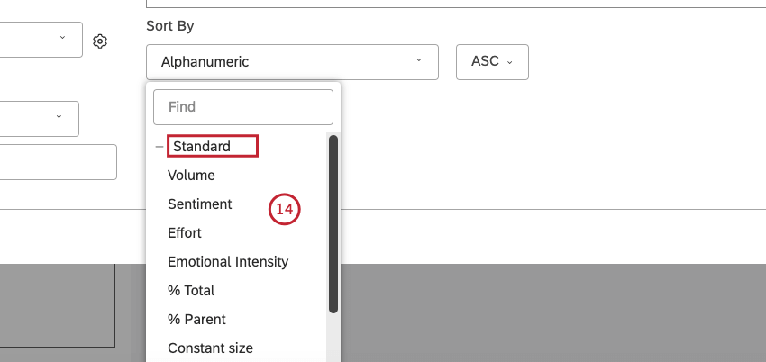 Pour Standard, trier par 1 des options disponibles