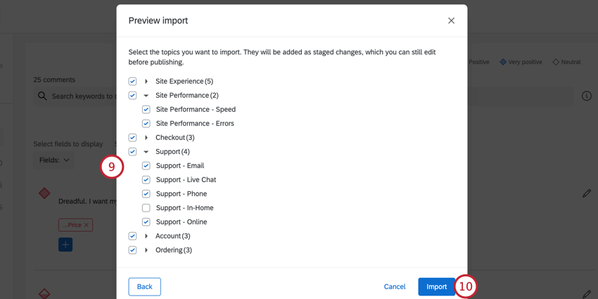 choosing what to import