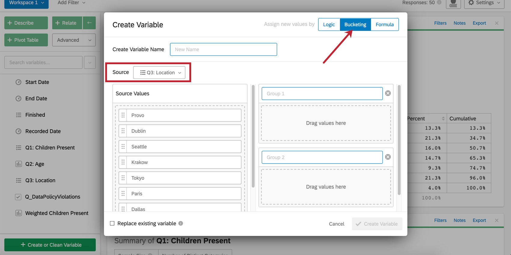 Crear una variable con agrupamiento