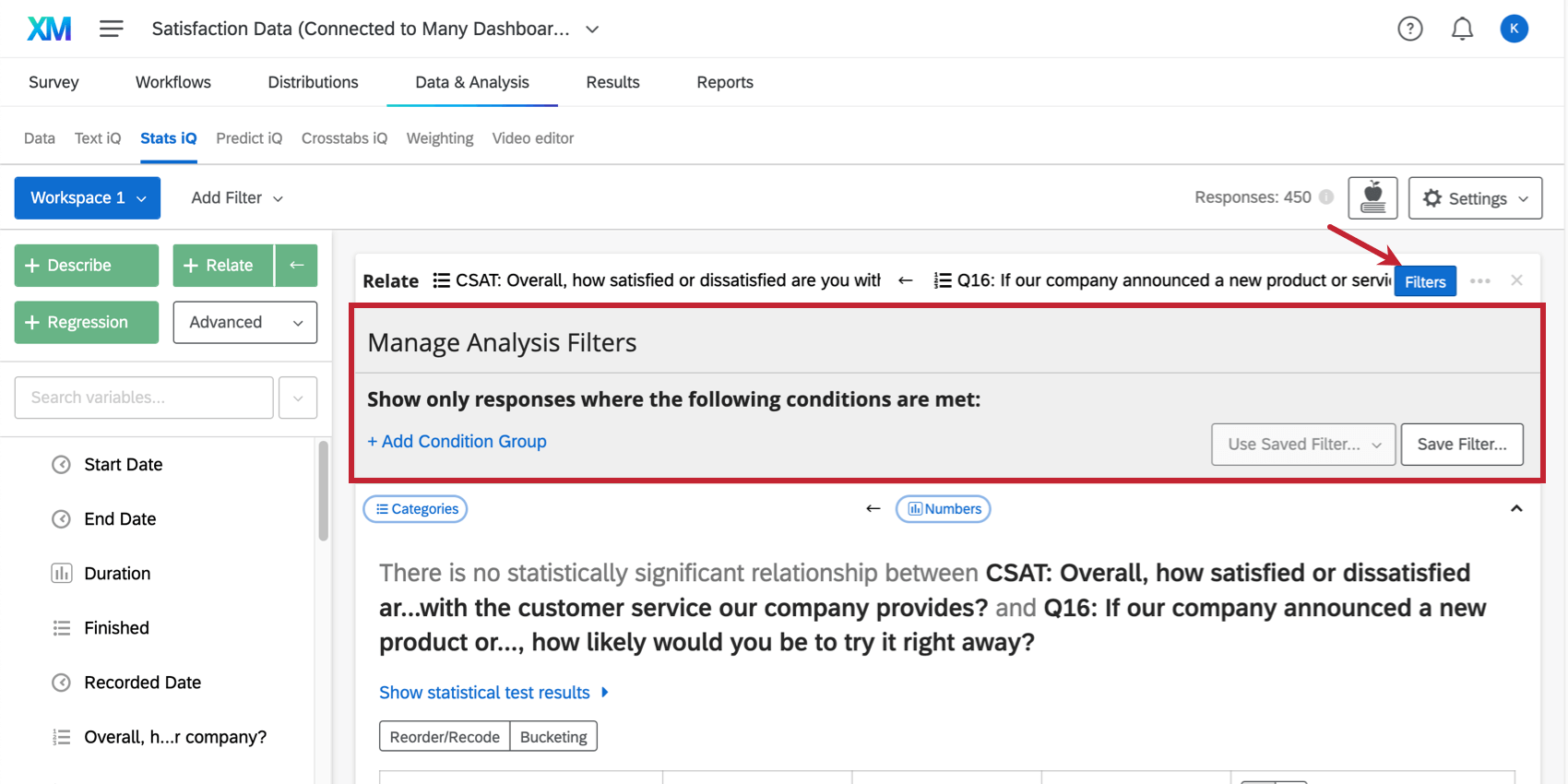 Hinzufügen eines Filters zu einer einzelnen Karte
