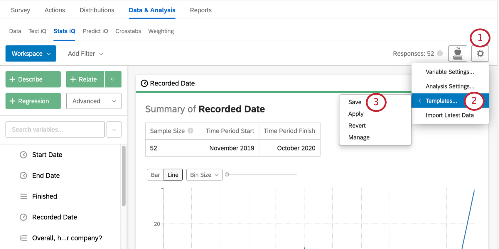 右側の設定ドロップダウンが拡大