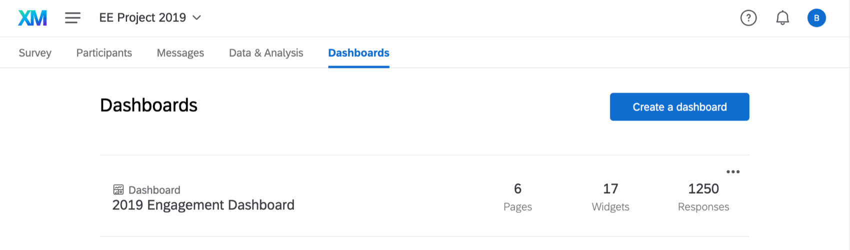 On the dashboards tab of the project, a big green create dashboard button