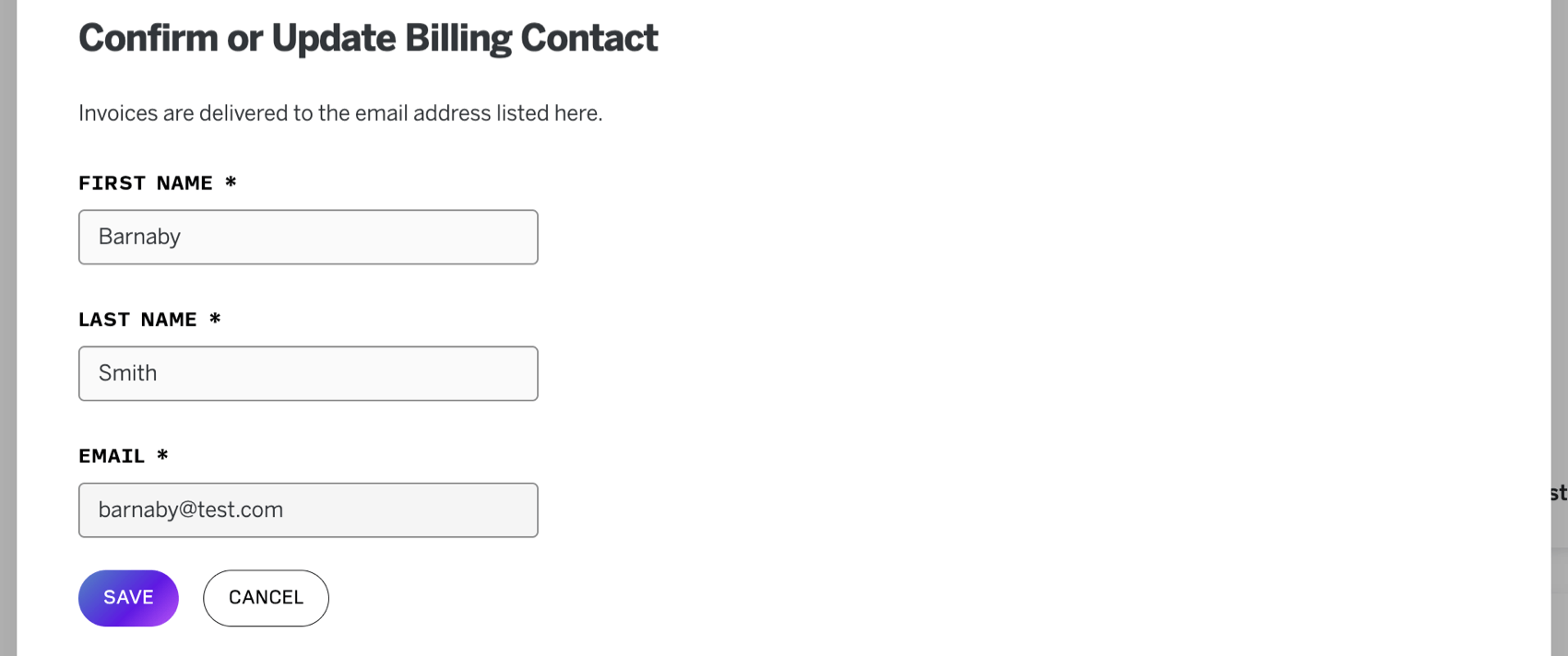 ejemplo de modo de edición