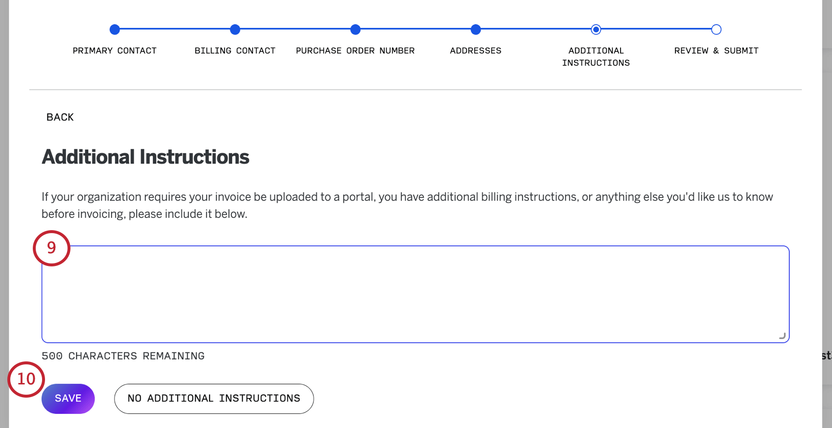 Abre el cuadro de texto donde puedes escribir instrucciones.