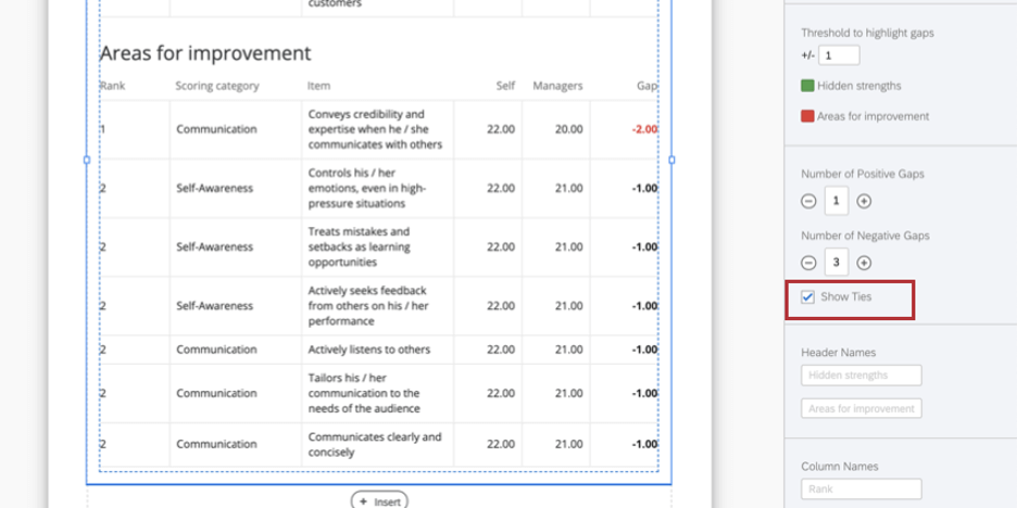 Mostrar la configuración de los dedos del pie en el panel de edición de gráficos