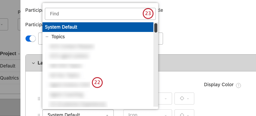 ricerca di modelli di categoria dal menu