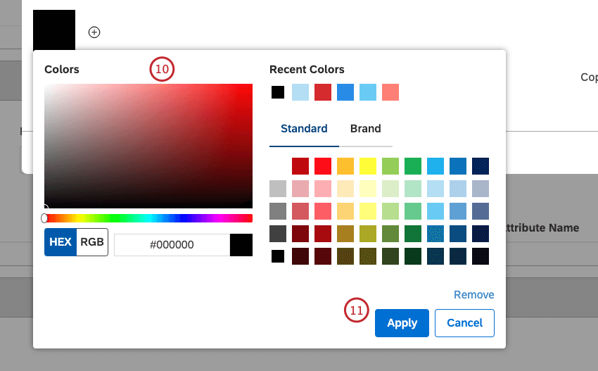 choosing a hex color