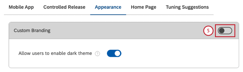 personnalisation de marque activée