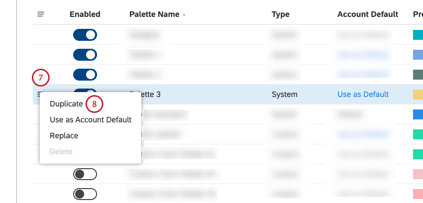 user interface described in steps