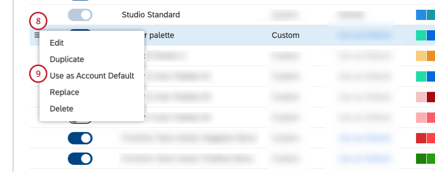 user interface described in steps