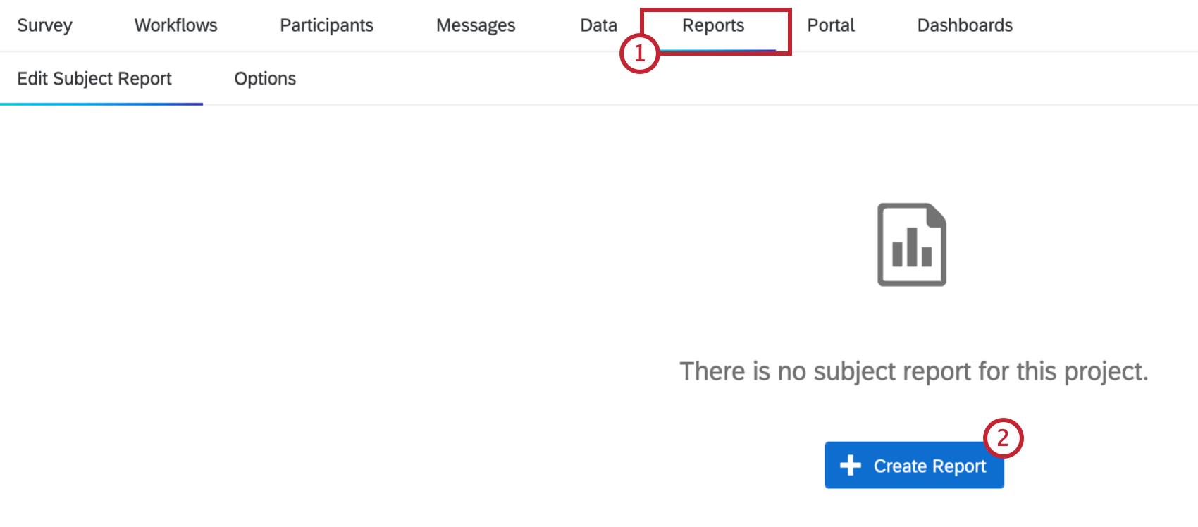 creating a new report from the reports tab