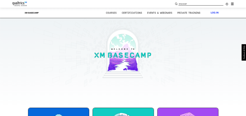 Página inicial do XM Basecamp