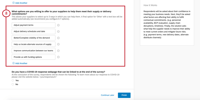 Siguiente pregunta en el asistente de configuración