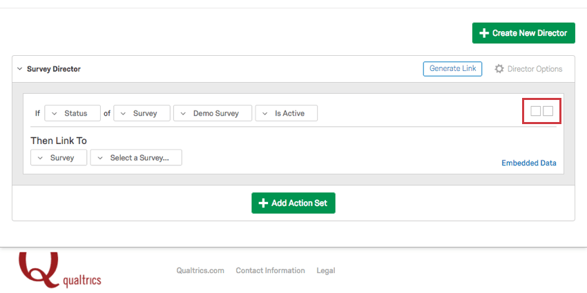 les options permettant dajouter ou de supprimer des conditions