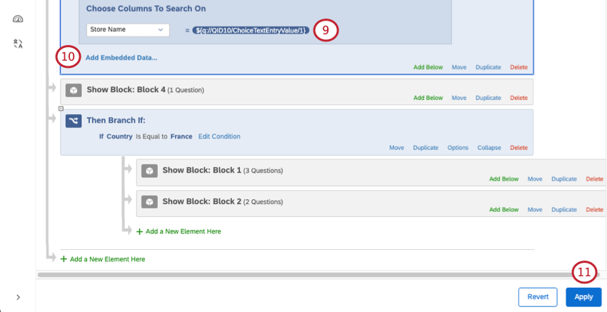 Field to search on is now set equal to piped text