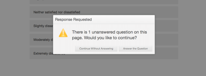 "Request response" message