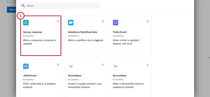 scelta dellevento di risposta al sondaggio
