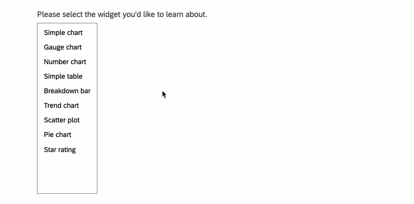 Gif della riga evidenziata in una casella di selezione che viene spostata e cambia aspetto quando si fa clic sul campo o si esce dal campo